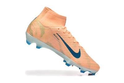 Men's Nike Air Zoom Mercurial Superfly 10 Elite FG Firm Ground High-Tops Football Boots - Pink/Blue/Yellow