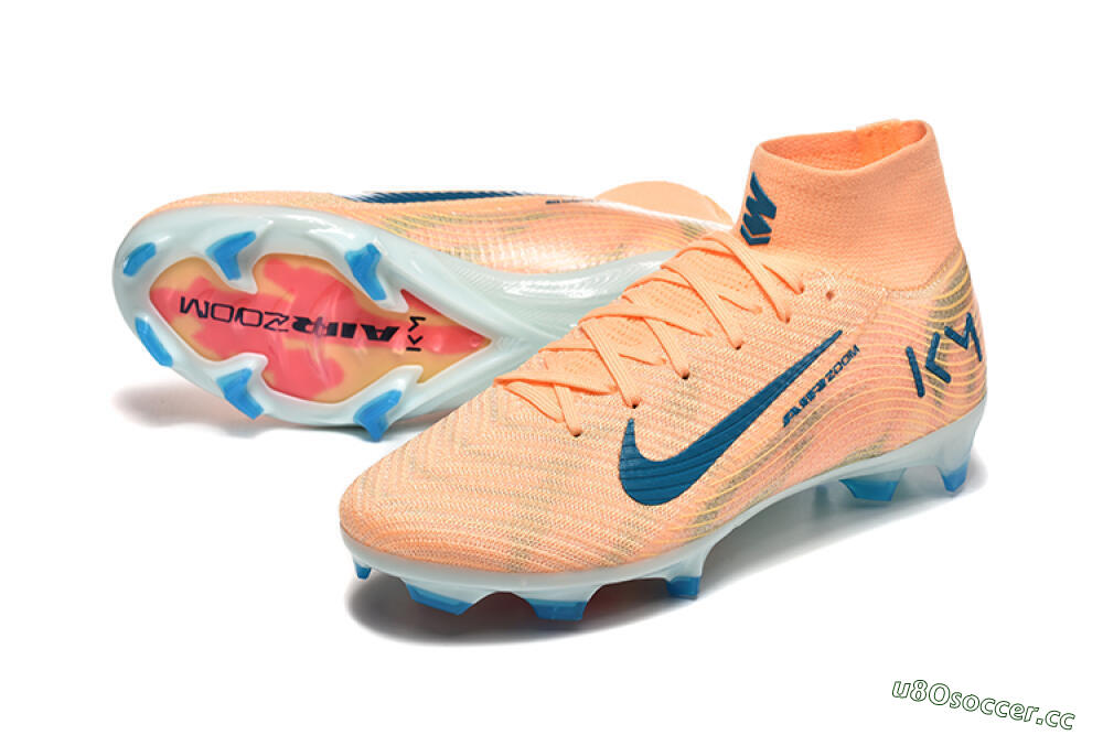 Men's Nike Air Zoom Mercurial Superfly 10 Elite FG Firm Ground High-Tops Football Boots - Pink/Blue/Yellow 3