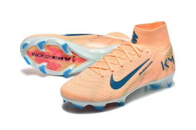 Men's Nike Air Zoom Mercurial Superfly 10 Elite FG Firm Ground High-Tops Football Boots - Pink/Blue/Yellow