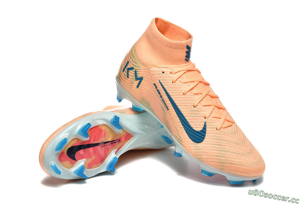 Men's Nike Air Zoom Mercurial Superfly 10 Elite FG Firm Ground High-Tops Football Boots - Pink/Blue/Yellow 4