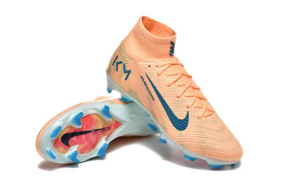 Men's Nike Air Zoom Mercurial Superfly 10 Elite FG Firm Ground High-Tops Football Boots - Pink/Blue/Yellow