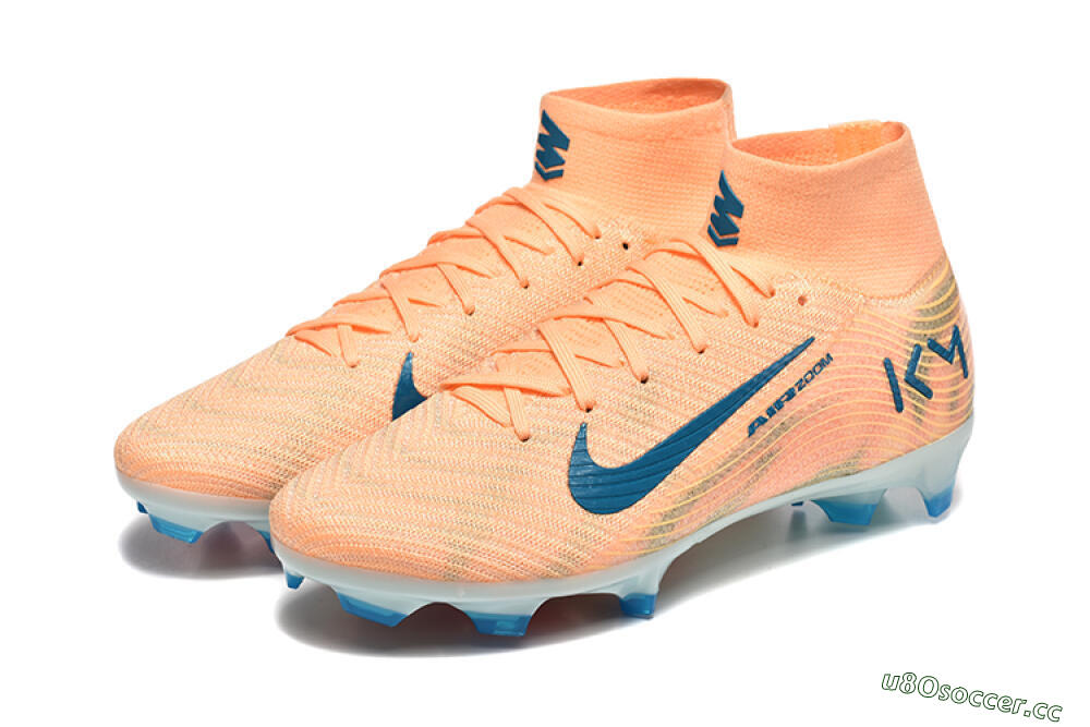 Men's Nike Air Zoom Mercurial Superfly 10 Elite FG Firm Ground High-Tops Football Boots - Pink/Blue/Yellow 5