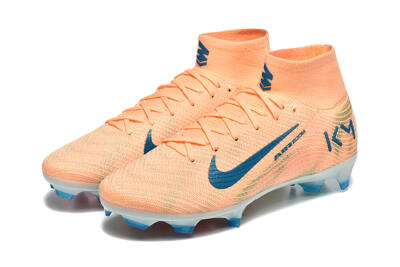 Men's Nike Air Zoom Mercurial Superfly 10 Elite FG Firm Ground High-Tops Football Boots - Pink/Blue/Yellow