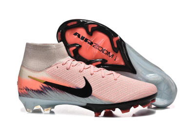 Men's Nike Air Zoom Mercurial Superfly 10 Elite FG Firm Ground High-Tops Football Boots - Pink/Black/Gold