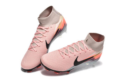 Men's Nike Air Zoom Mercurial Superfly 10 Elite FG Firm Ground High-Tops Football Boots - Pink/Black/Gold
