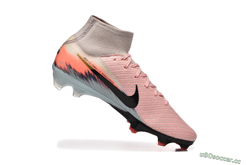Men's Nike Air Zoom Mercurial Superfly 10 Elite FG Firm Ground High-Tops Football Boots - Pink/Black/Gold 7