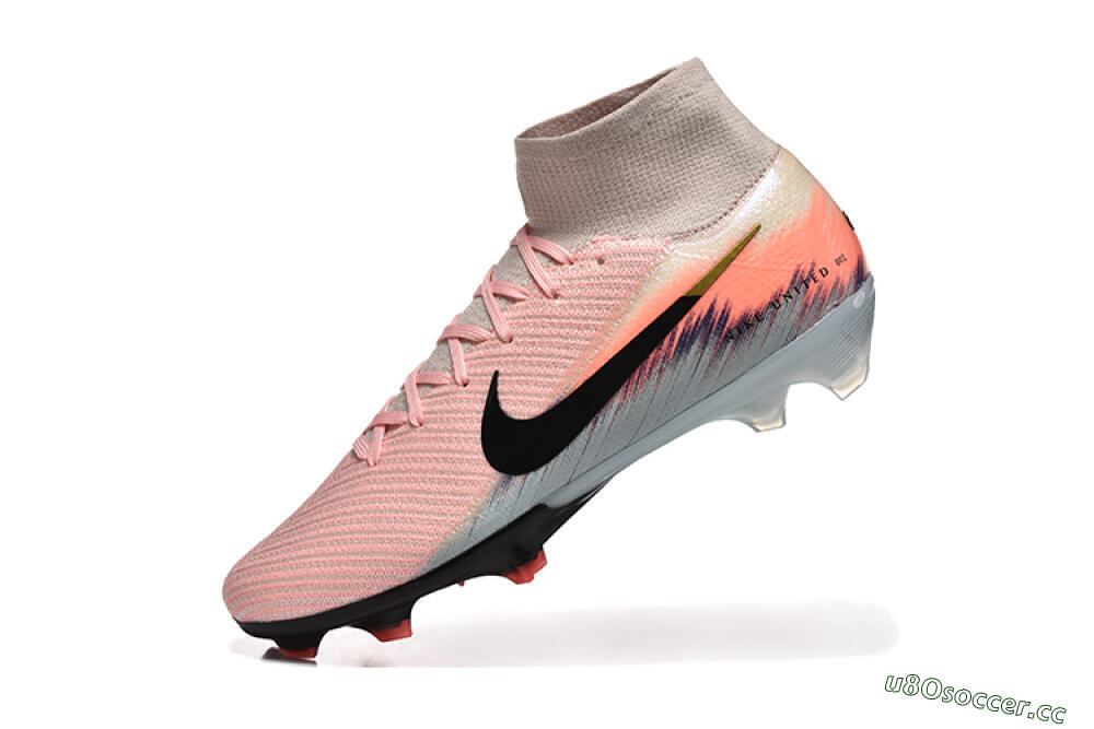Men's Nike Air Zoom Mercurial Superfly 10 Elite FG Firm Ground High-Tops Football Boots - Pink/Black/Gold 8