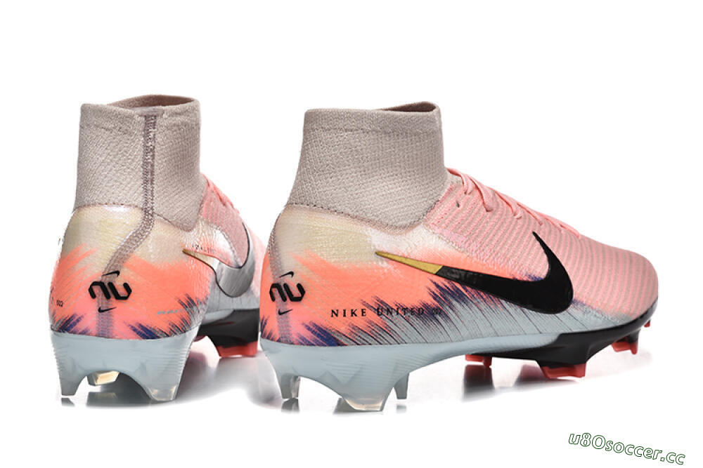 Men's Nike Air Zoom Mercurial Superfly 10 Elite FG Firm Ground High-Tops Football Boots - Pink/Black/Gold 9