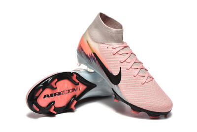 Men's Nike Air Zoom Mercurial Superfly 10 Elite FG Firm Ground High-Tops Football Boots - Pink/Black/Gold