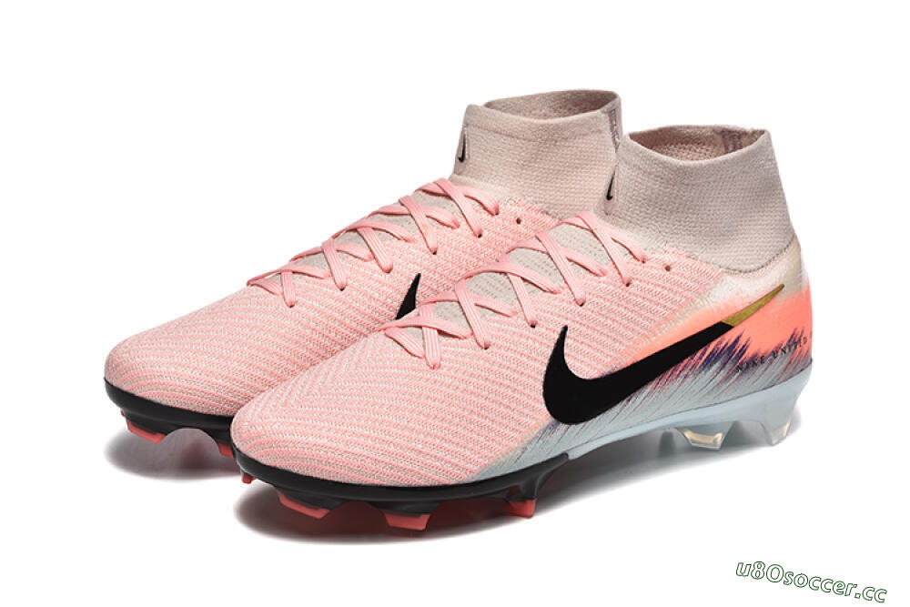 Men's Nike Air Zoom Mercurial Superfly 10 Elite FG Firm Ground High-Tops Football Boots - Pink/Black/Gold 5