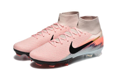 Men's Nike Air Zoom Mercurial Superfly 10 Elite FG Firm Ground High-Tops Football Boots - Pink/Black/Gold