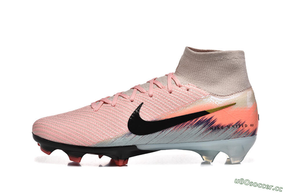 Men's Nike Air Zoom Mercurial Superfly 10 Elite FG Firm Ground High-Tops Football Boots - Pink/Black/Gold 0