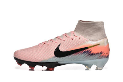 Men's Nike Air Zoom Mercurial Superfly 10 Elite FG Firm Ground High-Tops Football Boots - Pink/Black/Gold