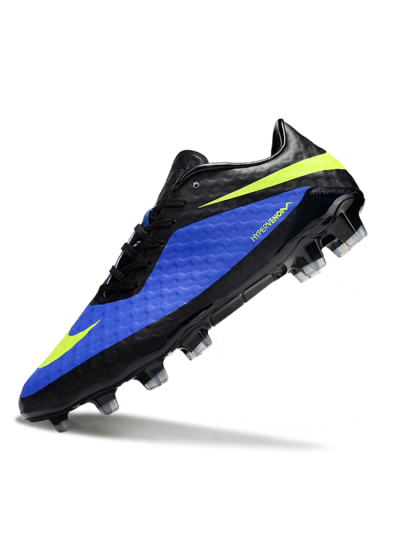 Men's Nike Hypervenom Phantom FG Firm Ground Low-Tops Football Boots - Blue/Black/Yellow