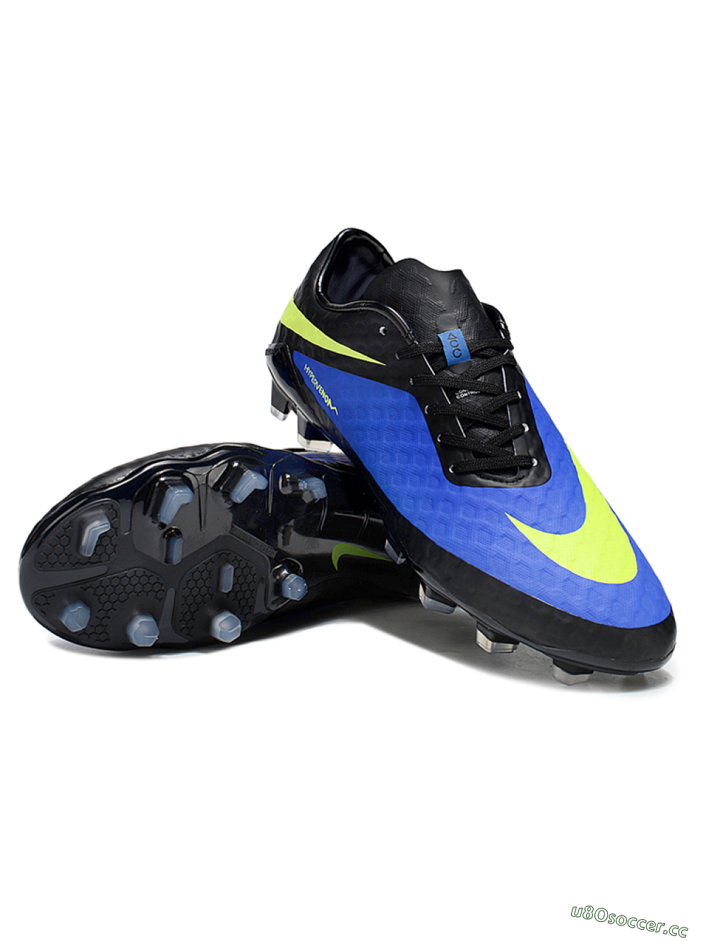 Men's Nike Hypervenom Phantom FG Firm Ground Low-Tops Football Boots - Blue/Black/Yellow 3