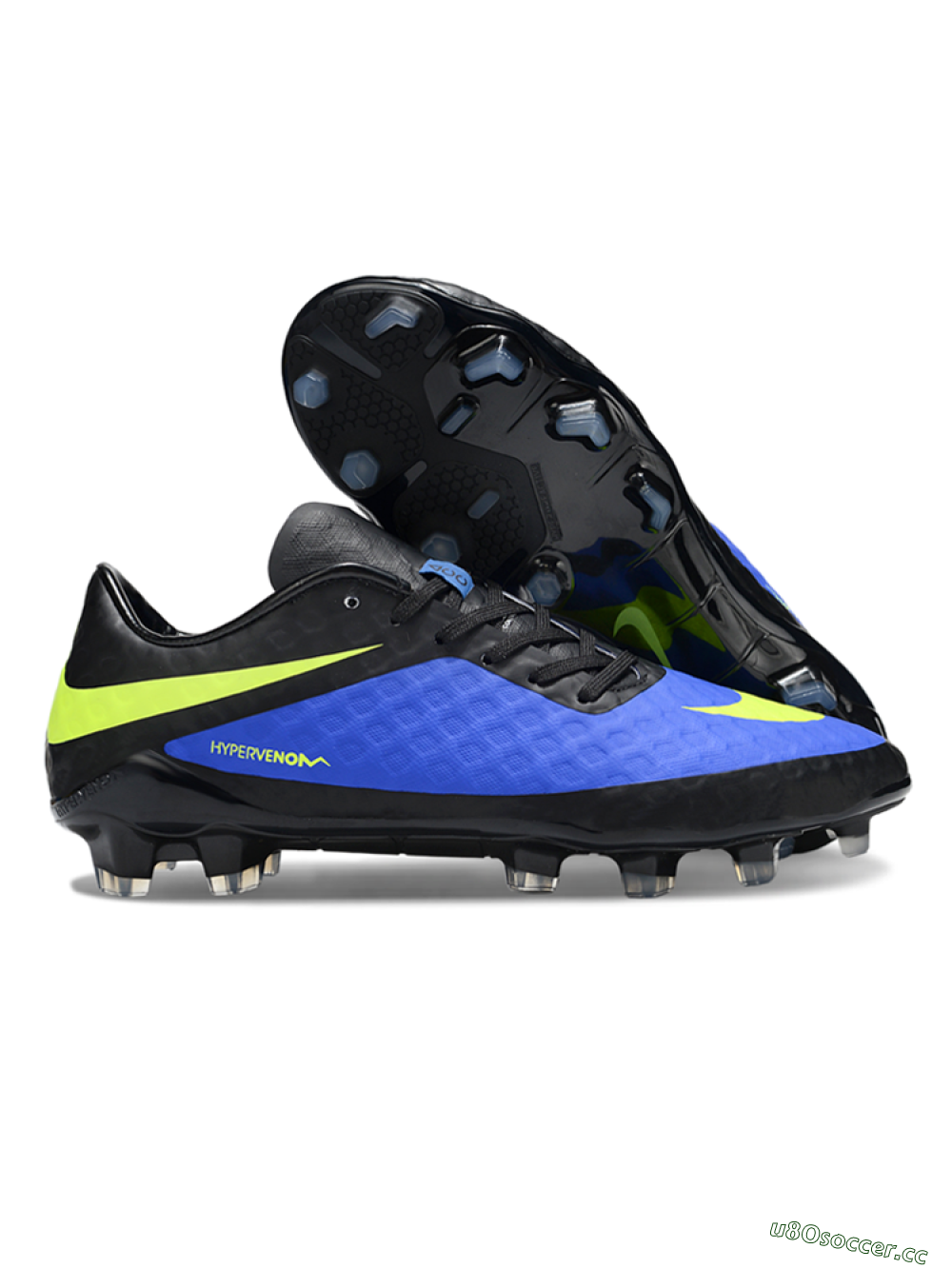 Men's Nike Hypervenom Phantom FG Firm Ground Low-Tops Football Boots - Blue/Black/Yellow 2