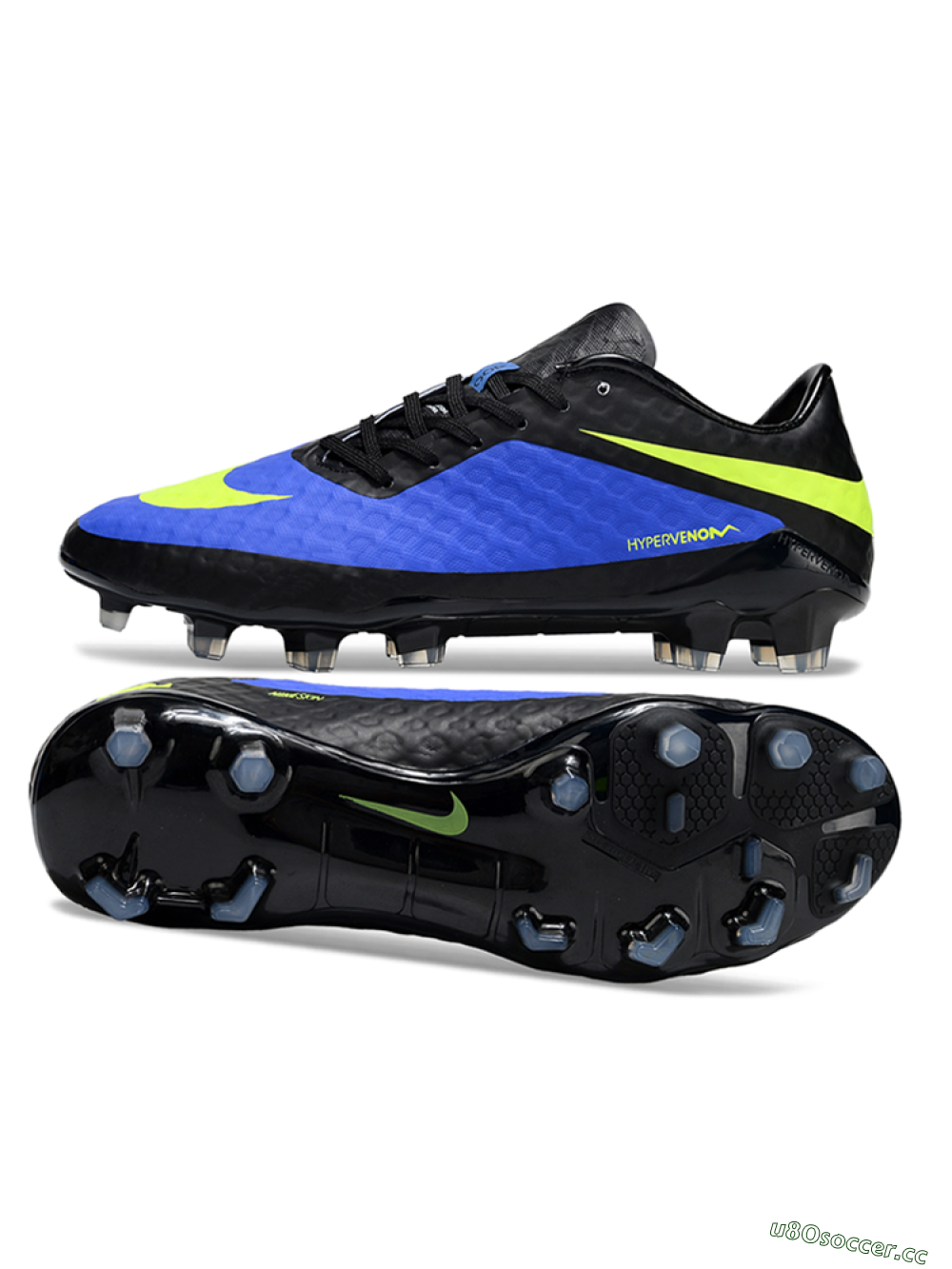Men's Nike Hypervenom Phantom FG Firm Ground Low-Tops Football Boots - Blue/Black/Yellow 1