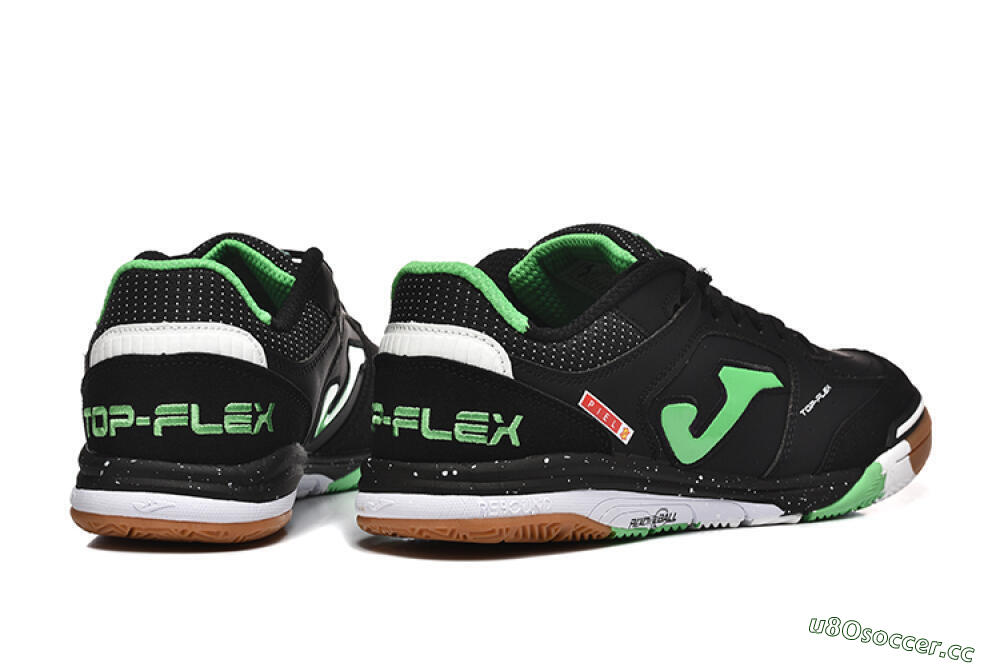 Men's Joma Top Flex IC Indoor & Futsal Low-Tops Football Shoes - Black/Green/Red 9