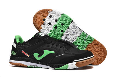 Men's Joma Top Flex IC Indoor & Futsal Low-Tops Football Shoes - Black/Green/Red