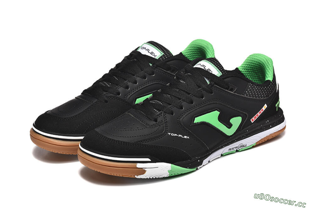 Men's Joma Top Flex IC Indoor & Futsal Low-Tops Football Shoes - Black/Green/Red 5