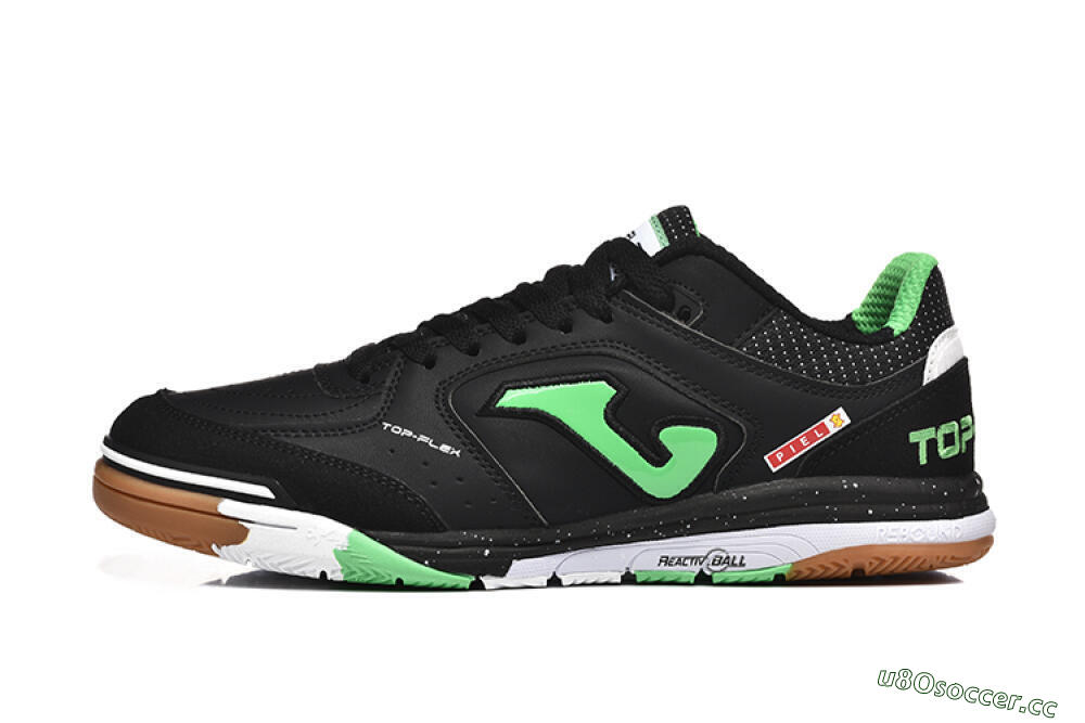 Men's Joma Top Flex IC Indoor & Futsal Low-Tops Football Shoes - Black/Green/Red 0