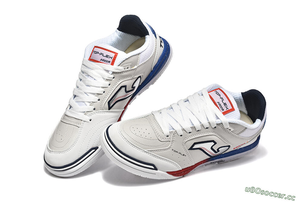 Men's Joma Top Flex IC Indoor & Futsal Low-Tops Football Shoes - Grey/Silver/Red 6
