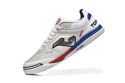 Men's Joma Top Flex IC Indoor & Futsal Low-Tops Football Shoes - Grey/Silver/Red