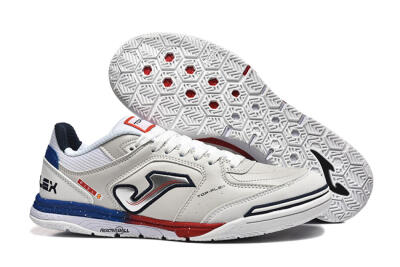Men's Joma Top Flex IC Indoor & Futsal Low-Tops Football Shoes - Grey/Silver/Red