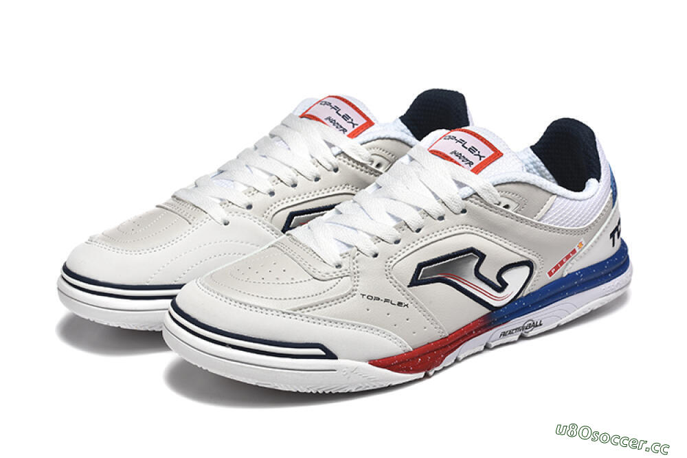 Men's Joma Top Flex IC Indoor & Futsal Low-Tops Football Shoes - Grey/Silver/Red 5