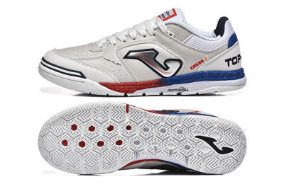 Men's Joma Top Flex IC Indoor & Futsal Low-Tops Football Shoes - Grey/Silver/Red