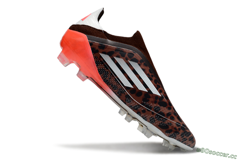 Men's Adidas F50 Elite Laceless FG Firm Ground Low-Tops Football Boots - Leopard/White/Red 4