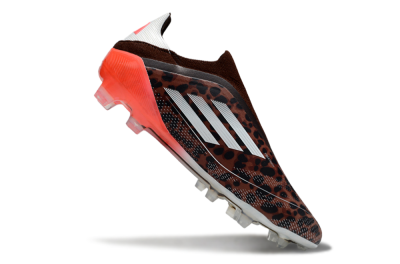 Men's Adidas F50 Elite Laceless FG Firm Ground Low-Tops Football Boots - Leopard/White/Red