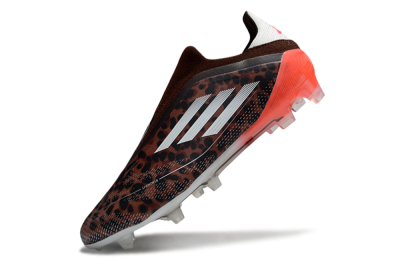Men's Adidas F50 Elite Laceless FG Firm Ground Low-Tops Football Boots - Leopard/White/Red