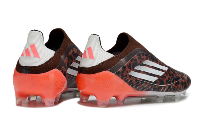 Men's Adidas F50 Elite Laceless FG Firm Ground Low-Tops Football Boots - Leopard/White/Red