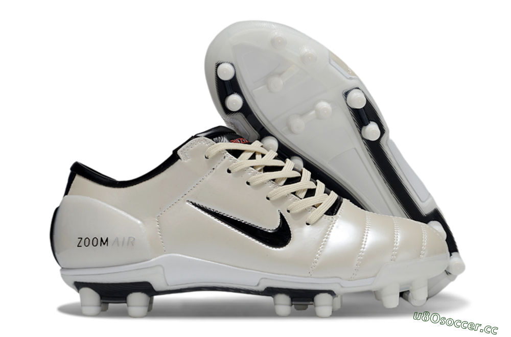 Men's Nike Air Zoom Total 90 III FG Firm Ground Low-Tops Football Boots - Beige/Black/White 2