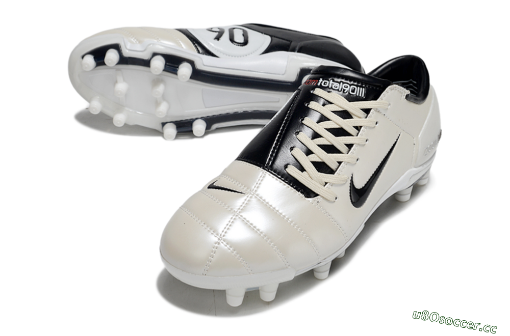 Men's Nike Air Zoom Total 90 III FG Firm Ground Low-Tops Football Boots - Beige/Black/White 3