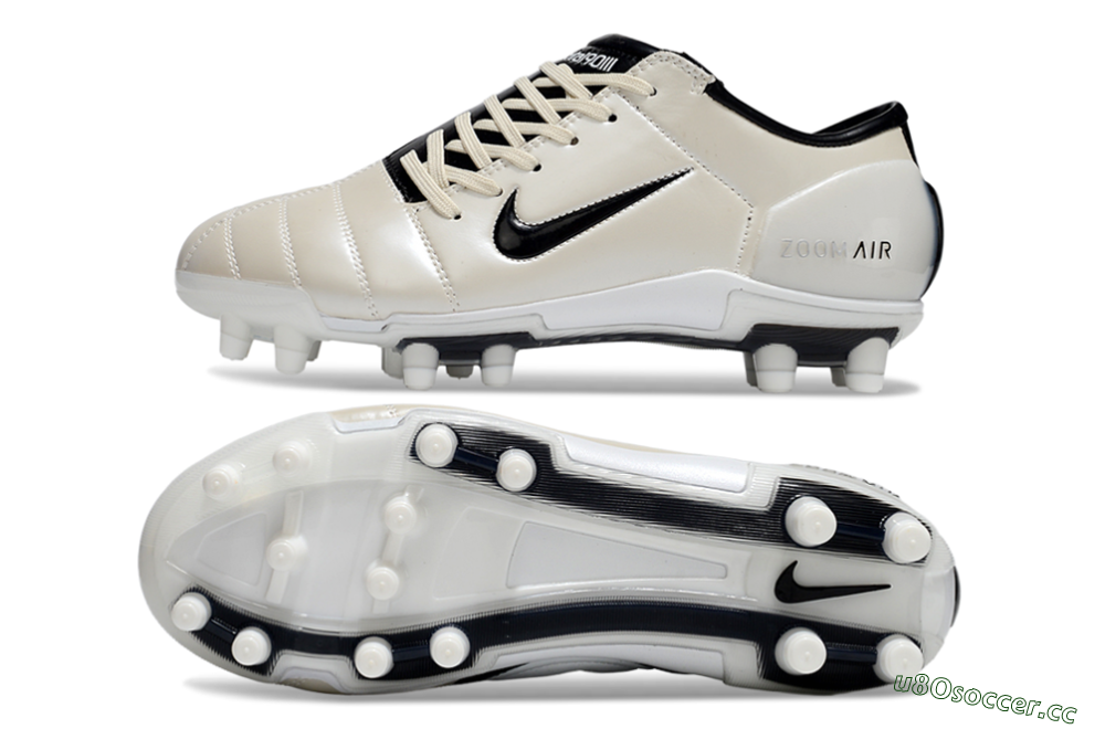 Men's Nike Air Zoom Total 90 III FG Firm Ground Low-Tops Football Boots - Beige/Black/White 1