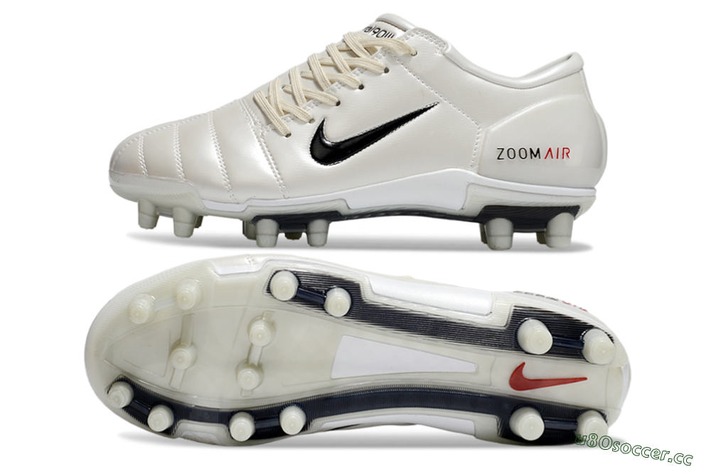 Men's Nike Air Zoom Total 90 III FG Firm Ground Low-Tops Football Boots - White/Black/Red 1