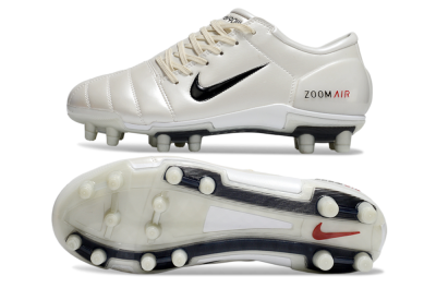 Men's Nike Air Zoom Total 90 III FG Firm Ground Low-Tops Football Boots - White/Black/Red