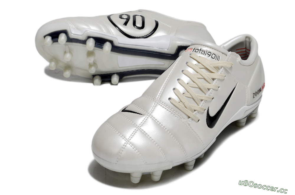 Men's Nike Air Zoom Total 90 III FG Firm Ground Low-Tops Football Boots - White/Black/Red 3