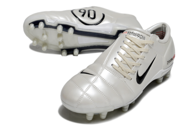 Men's Nike Air Zoom Total 90 III FG Firm Ground Low-Tops Football Boots - White/Black/Red