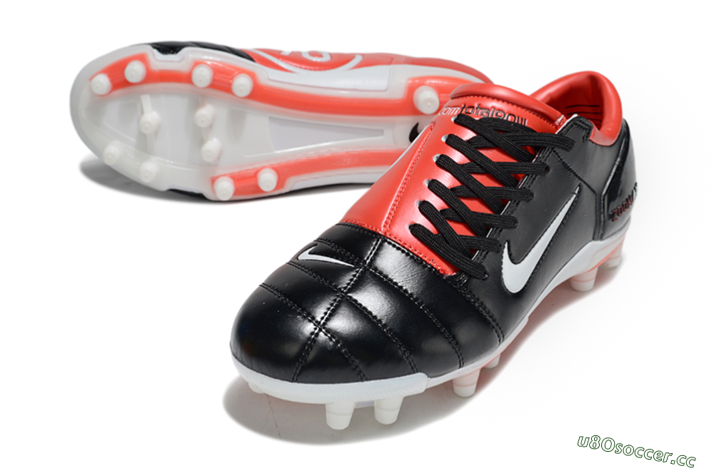 Men's Nike Air Zoom Total 90 III FG Firm Ground Low-Tops Football Boots - Black/White/Red 3