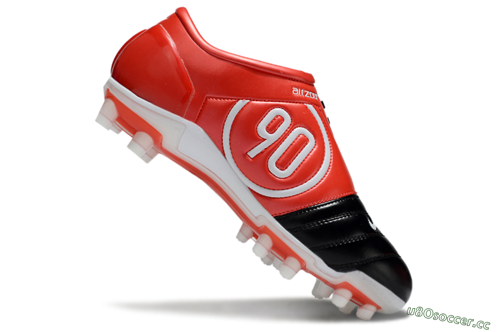 Men's Nike Air Zoom Total 90 III FG Firm Ground Low-Tops Football Boots - Black/White/Red 4