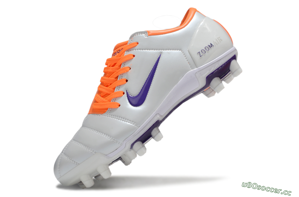 Men's Nike Air Zoom Total 90 III FG Firm Ground Low-Tops Football Boots - White/Purple/Red 5