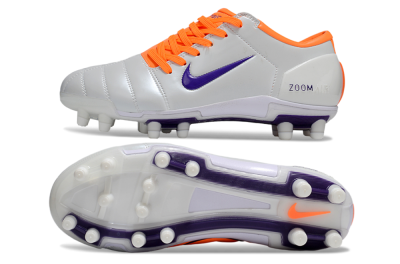 Men's Nike Air Zoom Total 90 III FG Firm Ground Low-Tops Football Boots - White/Purple/Red