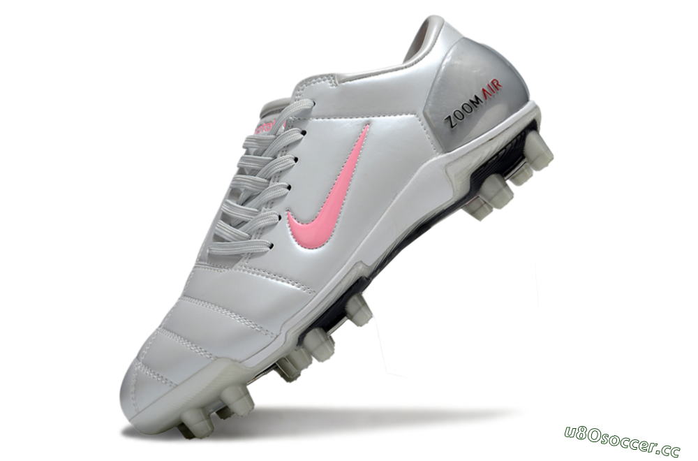 Men's Nike Air Zoom Total 90 III FG Firm Ground Low-Tops Football Boots - Silver/Pink/Red 5