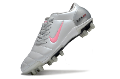Men's Nike Air Zoom Total 90 III FG Firm Ground Low-Tops Football Boots - Silver/Pink/Red