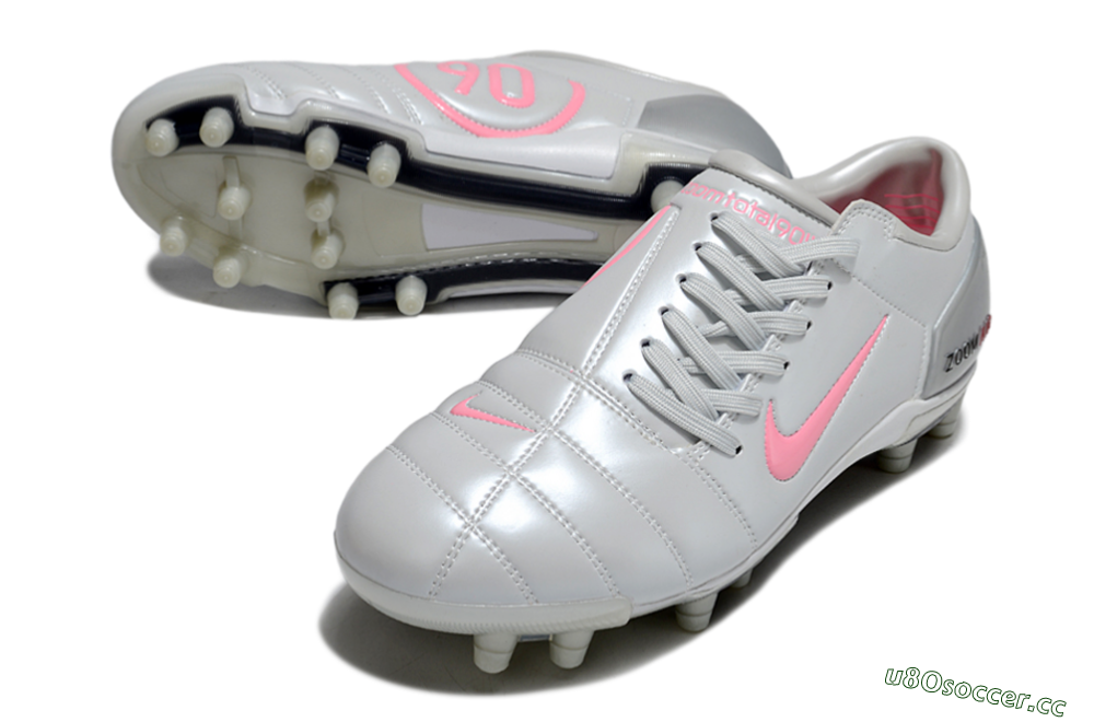 Men's Nike Air Zoom Total 90 III FG Firm Ground Low-Tops Football Boots - Silver/Pink/Red 3