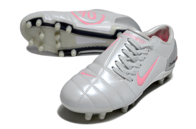 Men's Nike Air Zoom Total 90 III FG Firm Ground Low-Tops Football Boots - Silver/Pink/Red