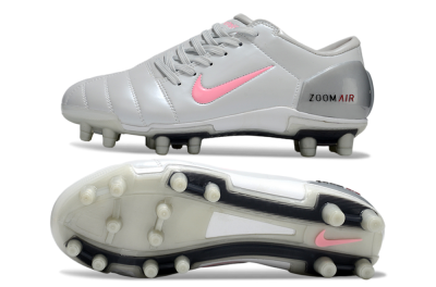Men's Nike Air Zoom Total 90 III FG Firm Ground Low-Tops Football Boots - Silver/Pink/Red